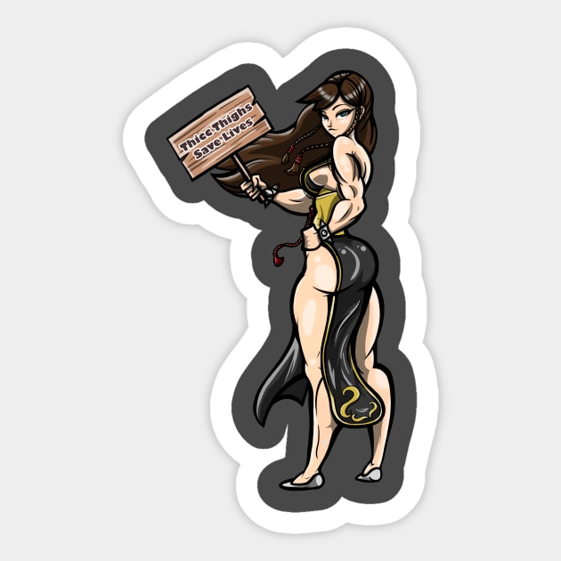 Thicc Thighs Sticker by Alden Art Creations